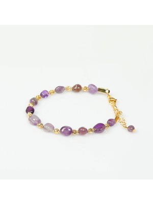Taş Sandığı Üzüm Model Ametist Bileklik – 5x7 mm