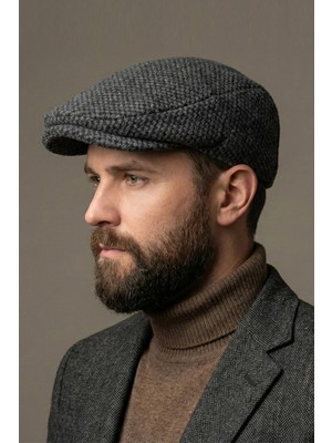 Bay Şapkacı %100 Yün Premium Kasket - Arkası Lastikli Esnek Beden