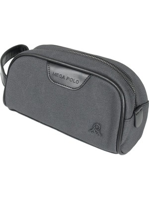 M 433  Mega Bag  Kanvas  El  / Clutch / Makyaj / Tıraş Çantası Siyah-Siyah