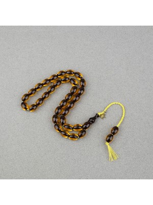 Lapisdo Omari Ateş Kehribar Beyzi Kesim Oturtma Imameli Sistemli 8.5X11MM Tesbih