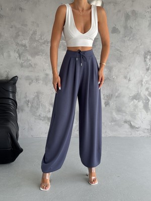 Win Moda Winmoda Kadın Şalvar Pantolon Tesettür Bol Paça Likralı Günlük 4 Mevsim S/xl