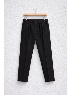 Gambocci Erkek Beli Lastikli Pileli Baggy Kumaş Pantolon