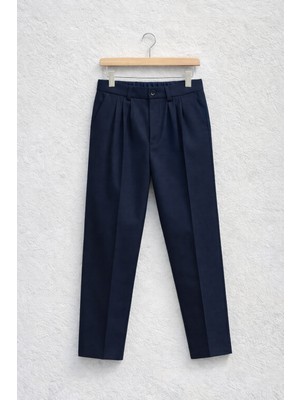 Gambocci Erkek Beli Lastikli Pileli Baggy Kumaş Pantolon
