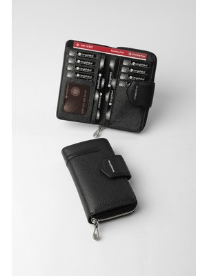 Cengiz Pakel Hakiki Deri Kadın Cüzdan - 65391 - Siyah