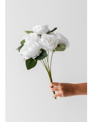 Güleç Yapay Çiçek Yapay Yapraklı Gül 9 Dallı 40 cm