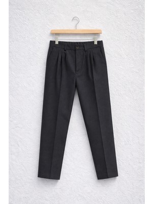 Gambocci Erkek Beli Lastikli Pileli Baggy Kumaş Pantolon