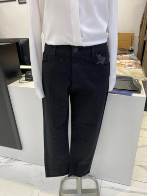 La Carte Jeans Üzeri Taşlı Dar Paça Pantalon
