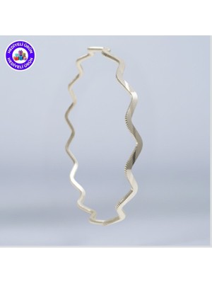 E-Gümüş 925 Ayar  Gümüş Zigzag Ajda Bilezik