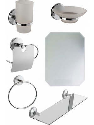 Tesitay Kiraz 5 Li Ayna Takımı Krom Metalik Renk