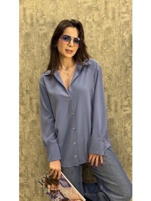 Leilaa Sedef Düğmeli Basic Gömlek