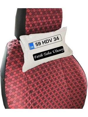 Hediye Vakti Kişiye Özel Plaka Tasarımlı Araba Yastık Kılıfı – Isimli Oto Koltuk Dekoratif Yastık Kılıfı (Içi Boş)