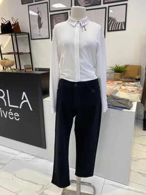 La Carte Jeans Yanları Taşlı Pantalon