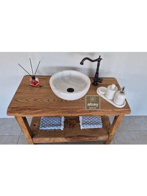 Abay Doğal Taş Beyaz Mermer Mini Çanak Lavabo