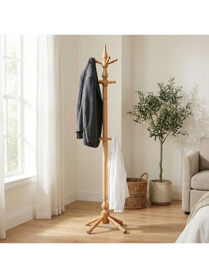 G/D Home Tornalı Askılık Naturel Masif Gürgen Ağacı El Yapımı