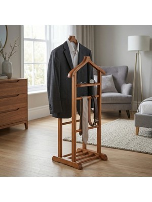 Günday'S G/D Home Iki Tepeli Dilsiz Uşak Naturel Masif Gürgen Ağacı El Yapımı Askılık