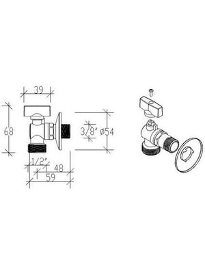 Skygo Tema Küresel Çamaşır Makine Musluğu