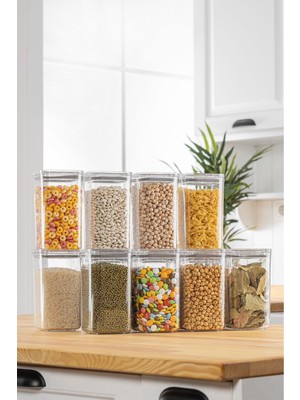 Feyza Design Şeffaf Plastik Saklama Kabı Seti, Vakum Silikon Conta, 1,2l, 3'lü Paket