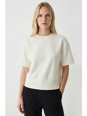 Allyco Bisiklet Yaka Kısa Kollu Arkası Fermuarlı Örme Regular T-Shirt