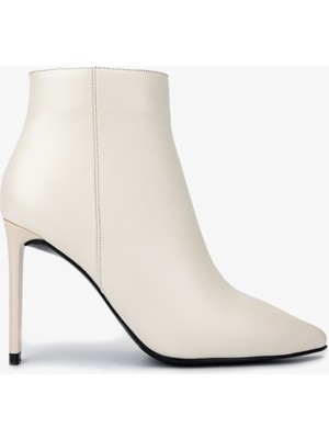 Valmenti Kadın Hakiki Deri Bej Topuklu Bot 1135 0130 Bn Bot SK25-26 Kemık Dr