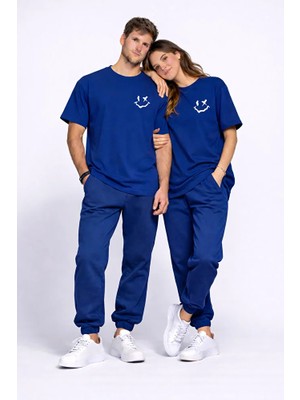 Nevermind Sevgili Kombini Çift Tişört Oversize Unisex Uyumlu Çift Kombin 2'li Set