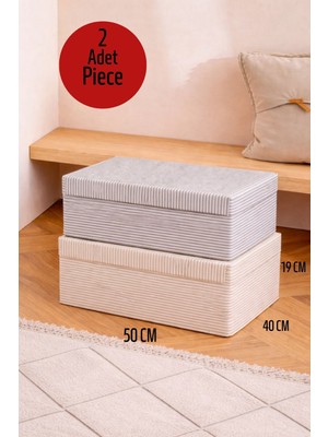 ALAS 2 Adet Çok Renkli Baza Altı Giysi & Kazak Kutu Hurç