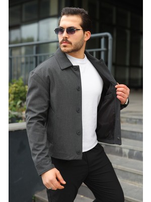 Baselco Spor Şık Rahat Kumaş Düğmeli Mevsimlik Ceket