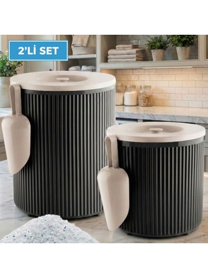 LE Paris 2 Adet  Toz ve Tablet Deterjan Saklama Kutusu | Deterjan Saklama Kabı