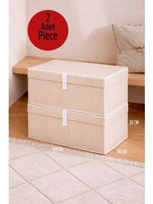 ALAS 2 Adet Çok Amaçlı Baza Altı Mega Boy Kahve Kutu Hurç