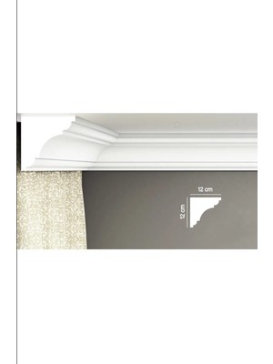 Süs Köşe Dekor Hazır Korniş Önü Strafor Kartonpiyer Klk-12 / 12*12CM 1 Adet (2 Metre)