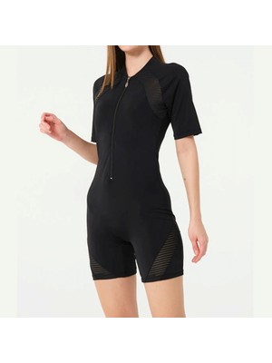 Linotti Kadın Kısa Kollu Şortlu Fermuarlı Yüzücü Mayo 024168