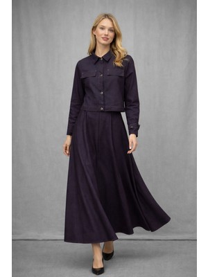 Hiramir Kadın Ince Denim Dokulu Ceketli Elbise Takım YZ2518