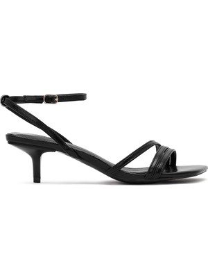 Derimod Kadın Siyah Bilekten Tokalı Ince Kısa Topuklu Sandalet 26PFE485118