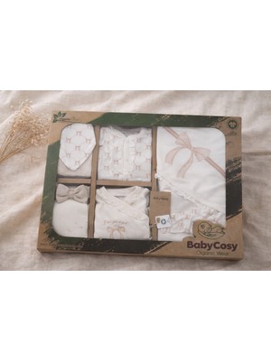 Babycosy Organic 10’lu Hastane Çıkışı Seti %100 Organik Pamuk Yenidoğan 0-3 Ay Ecru