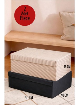 ALAS 2 Adet Çok Renkli Baza Altı Giysi & Kazak Kutu Hurç