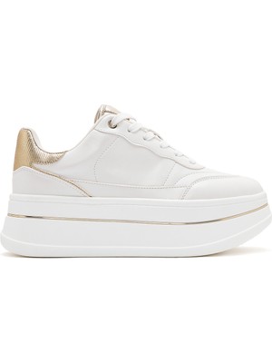 Derimod Kadın Beyaz Bağcıklı Kalın Tabanlı Sneaker 26PFD430518