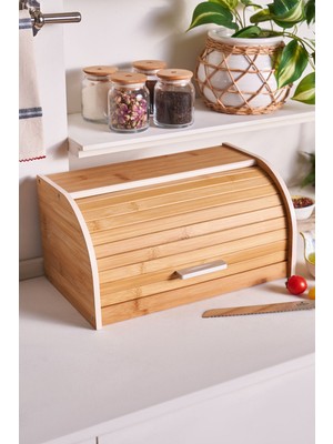 Feyza Design Bambu Ekmek Kutusu, 38 Cm, Şık ve Dayanıklı Mutfak Saklama Çözümü