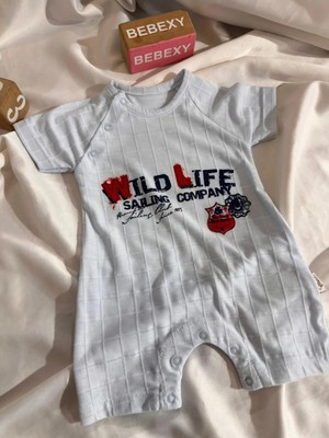 bebexy Wıld Life Yazılı Mavi Tulum