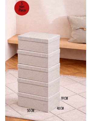 ALAS 5 Adet Çok Amaçlı Baza Altı Giysi&kazak Kutu Hurç