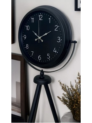 Çetiner Group Sade Siyah Tripod Ayaklı Saat