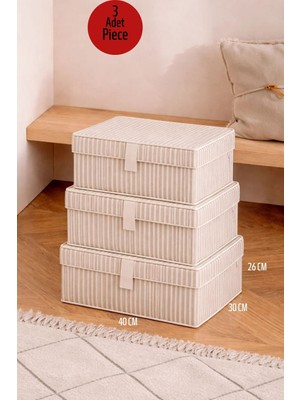 ALAS 3 Adet Çok Amaçlı Baza Altı Giysi & Yastık Mini Hurç