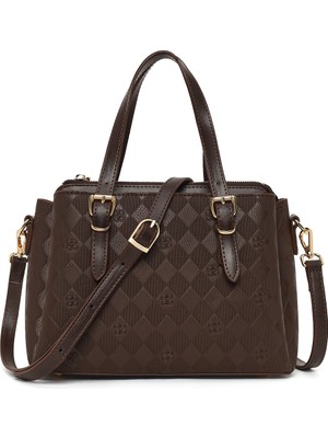 Derimod Kadın Kahverengi Uzun Askılı Baskılı Kol Çantası 26SBD200218