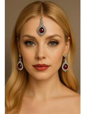 Kaftan Collection Hint Küpe ve Alın Aksesuarı Takımı