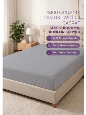 Days In Colours %100 Organik Pamuk Lastikli Çarşaf - 180x200 - Dolmabahçe Serisi