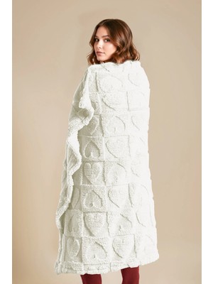 Noctiluca Amora Kalp Desen Wellsoft Tv Battaniyesi 120X180 • Yumuşak Sıcak Tutan Şal - Koltuk Örtüsü