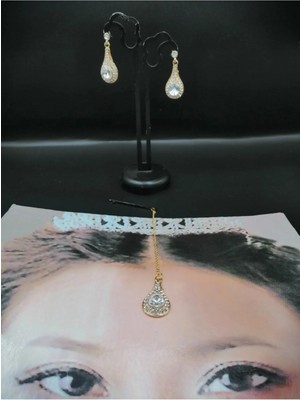 Kaftan Collection Hint Küpe ve Alın Aksesuarı Takımı