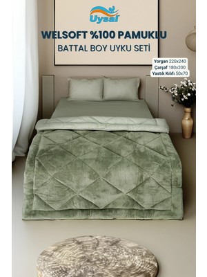 Uysal Yorgan Welsoft Akfil Battal Boy Uyku Seti YEŞİL