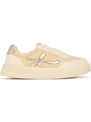 Derimod Kadın Bej Bağcıklı Kalın Tabanlı Sneaker 26PFE145314