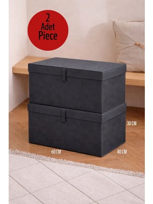 ALAS 2 Adet Çok Amaçlı Baza Altı Mega Boy Antrasit Kutu Hurç