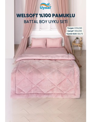 Uysal Yorgan Welsoft Akfil Battal Boy Uyku Seti PUDRA