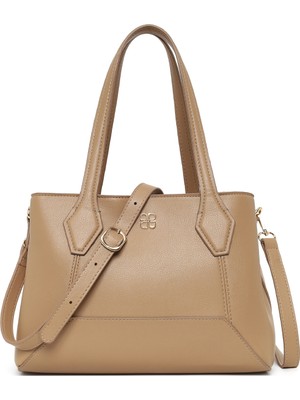 Derimod Kadın Bej Uzun Askılı Klasik Omuz Çantası 26SBD201418